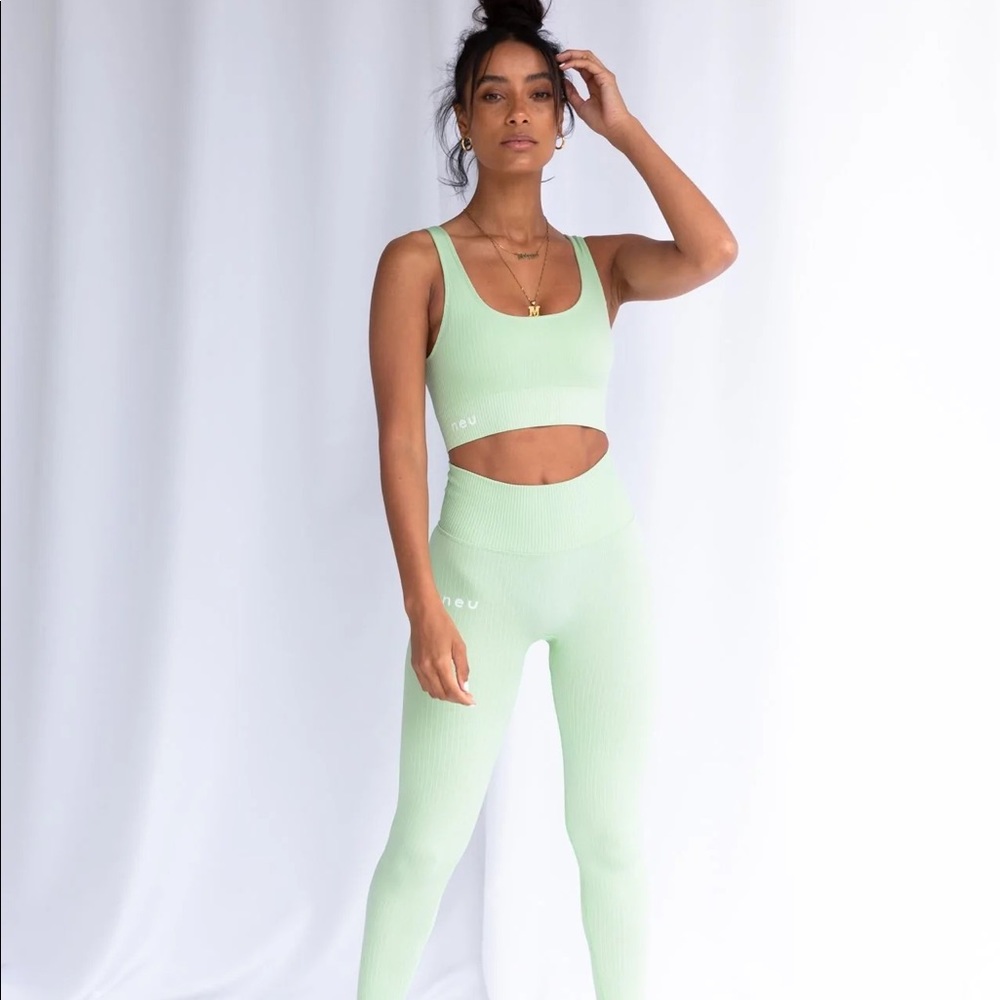Neu Apparel Ribbed Pistachio Creme Leggings XS-S